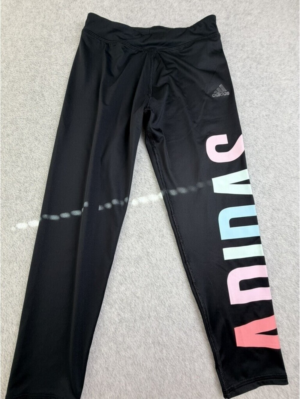 Adidas Girls Leggings‎ Capris L 14 Black Multicolor AEROREADY Athletic
